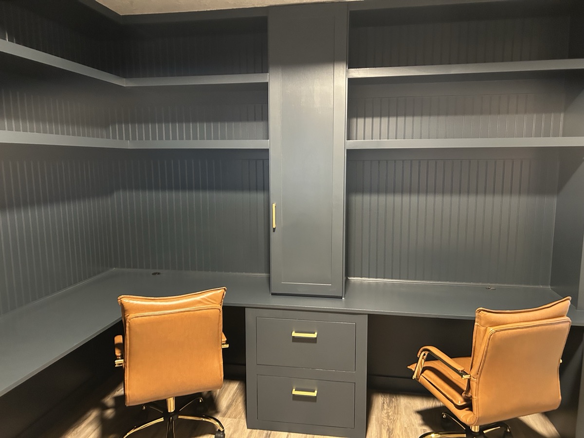 Custom office shelving project - view 1